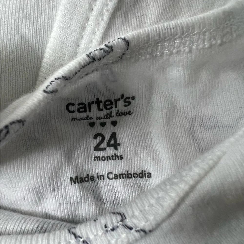 Carters Baby Boy Onesie 6 Tee Tops Short Sleeve & sleeveless white and navy